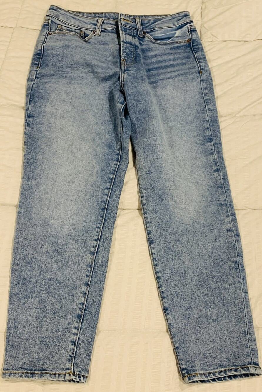 Old Navy OG Straight Ankle Jeans Women's 8 Blue Denim High Rise Stretch